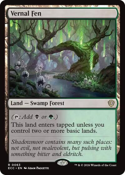 Vernal Fen ECC #63 (Near Mint Rare) Magic: The Gathering: Commander: Lorwyn Eclipsed