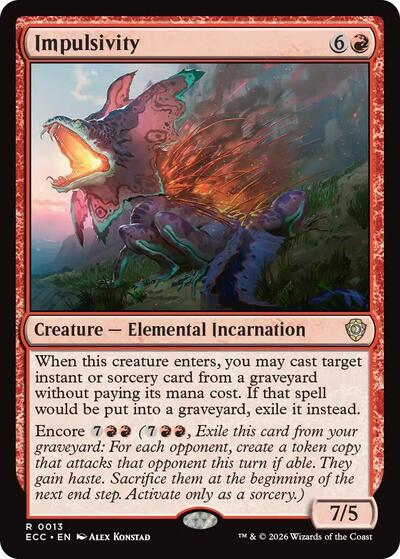 Impulsivity ECC #13 (Near Mint Rare) Magic: The Gathering: Commander: Lorwyn Eclipsed