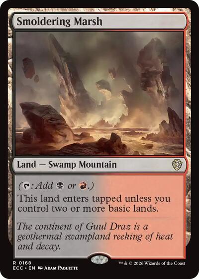 Smoldering Marsh ECC #168 (Near Mint Rare) Magic: The Gathering: Commander: Lorwyn Eclipsed