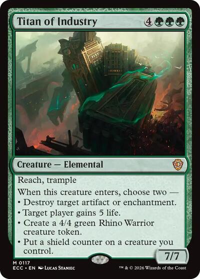 Titan of Industry ECC #117 (Near Mint Mythic Rare) Magic: The Gathering: Commander: Lorwyn Eclipsed
