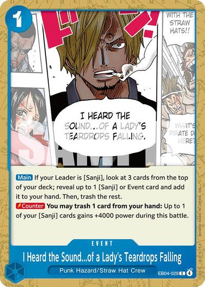 I Heard the Soundof a Ladys Teardrops Falling OP14 #EB04-029 (Near Mint Common) One Piece Card Game: The Azure Sea's Seven