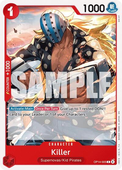Killer OP14 #OP14-005 (Near Mint Common) One Piece Card Game: The Azure Sea's Seven