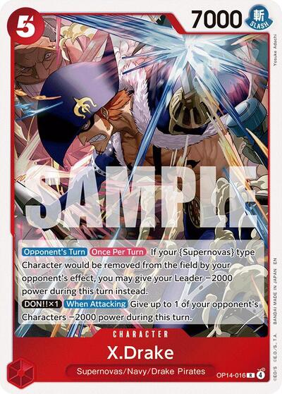 XDrake Foil OP14 #OP14-016 (Near Mint Rare) One Piece Card Game: The Azure Sea's Seven