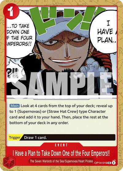 I Have a Plan to Take Down One of the Four Emperors OP14 #OP14-019 (Near Mint Uncommon) One Piece Card Game: The Azure Sea's Seven
