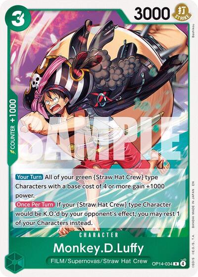 MonkeyDLuffy OP14 34 Foil OP14 #OP14-034 (Near Mint Rare) One Piece Card Game: The Azure Sea's Seven