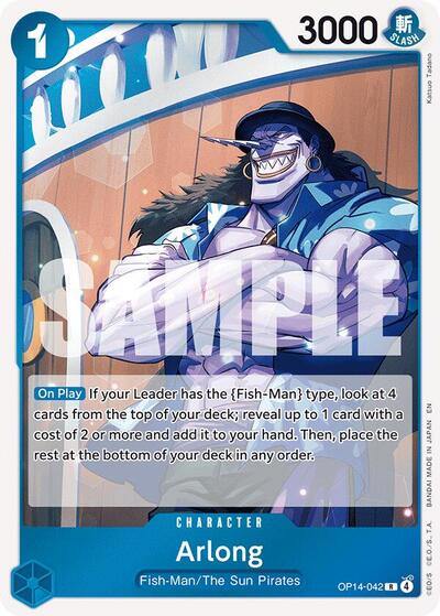 Arlong Foil OP14 #OP14-042 (Near Mint Rare) One Piece Card Game: The Azure Sea's Seven