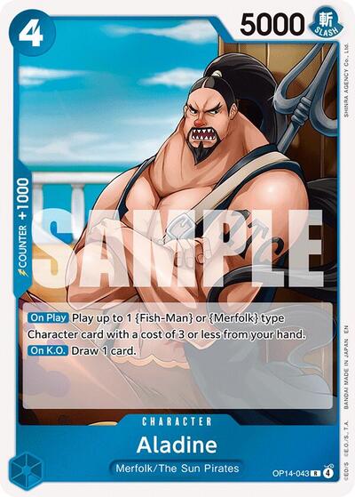 Aladine Foil OP14 #OP14-043 (Near Mint Rare) One Piece Card Game: The Azure Sea's Seven