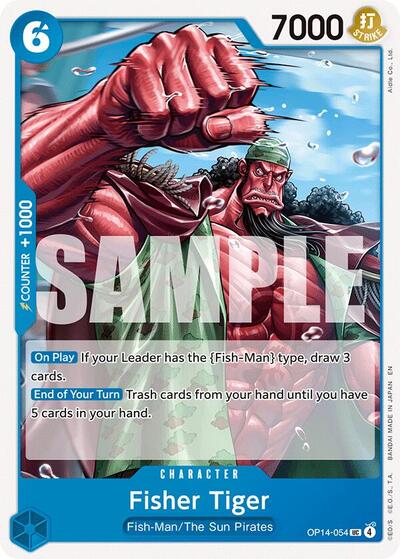 Fisher Tiger OP14 #OP14-054 (Near Mint Uncommon) One Piece Card Game: The Azure Sea's Seven