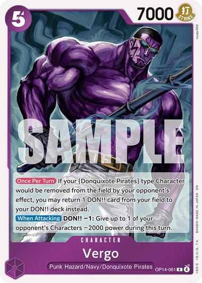 Vergo Foil OP14 #OP14-061 (Near Mint Rare) One Piece Card Game: The Azure Sea's Seven