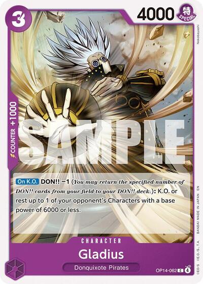 Gladius OP14 #OP14-062 (Near Mint Common) One Piece Card Game: The Azure Sea's Seven