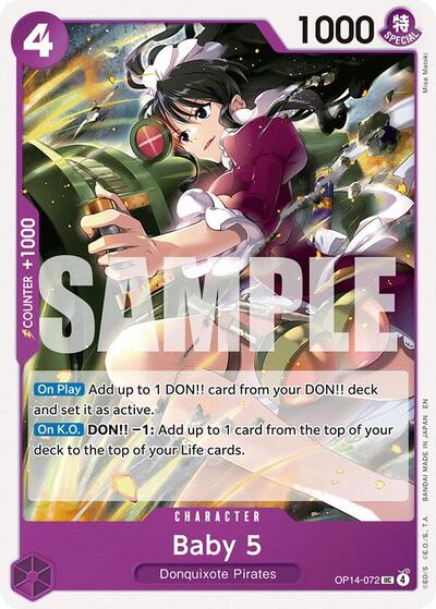 Baby 5 OP14 #OP14-072 (Near Mint Uncommon) One Piece Card Game: The Azure Sea's Seven