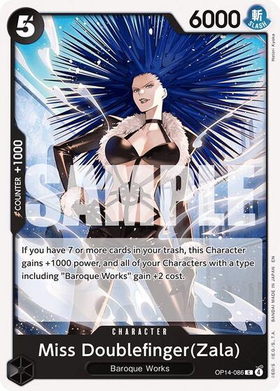 Miss DoublefingerZala OP14 #OP14-086 (Near Mint Common) One Piece Card Game: The Azure Sea's Seven