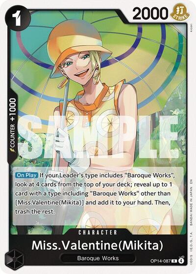 MissValentineMikita Foil OP14 #OP14-087 (Near Mint Rare) One Piece Card Game: The Azure Sea's Seven