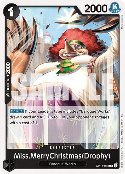 MissMerryChristmasDrophy OP14 #OP14-088 (Near Mint Common) One Piece Card Game: The Azure Sea's Seven