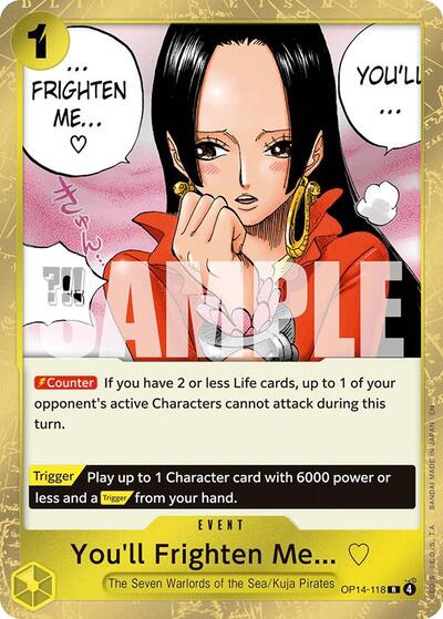 Youll Frighten Me Foil OP14 #OP14-118 (Near Mint Rare) One Piece Card Game: The Azure Sea's Seven