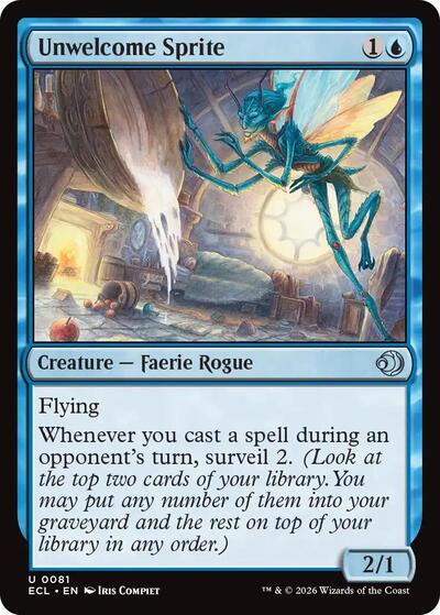 Unwelcome Sprite ECL #81 (Near Mint Uncommon) Magic: The Gathering: Lorwyn Eclipsed