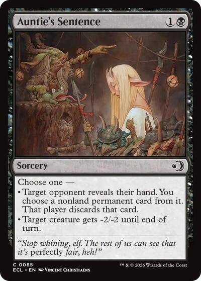 Aunties Sentence Lorwyn Eclipsed ECL #85 (Common) Magic: The Gathering:
