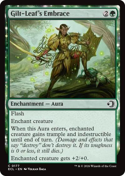 Gilt Leafs Embrace ECL #177 (Near Mint Common) Magic: The Gathering: Lorwyn Eclipsed