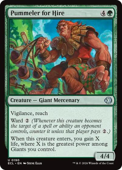 Pummeler for Hire ECL #190 (Near Mint Uncommon) Magic: The Gathering: Lorwyn Eclipsed