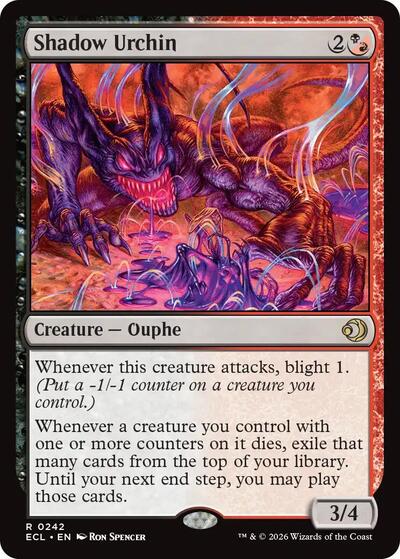 Shadow Urchin ECL #242 (Near Mint Rare) Magic: The Gathering: Lorwyn Eclipsed