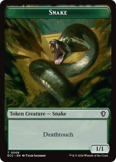 Snake Scarecrow Double Sided Token ECC #8 // 11 (Near Mint T) Magic: The Gathering: Commander: Lorwyn Eclipsed