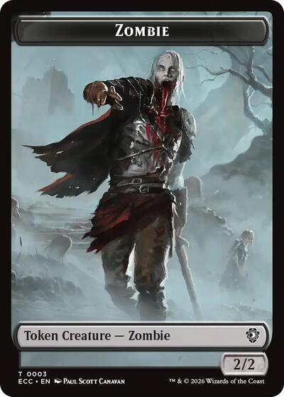 Zombie Elf Warrior Double Sided Token ECC #3 // 4 (Near Mint T) Magic: The Gathering: Commander: Lorwyn Eclipsed
