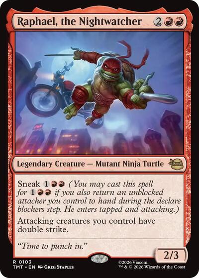 Raphael the Nightwatcher TMT #103 (Near Mint Rare) Magic: The Gathering: Teenage Mutant Ninja Turtles