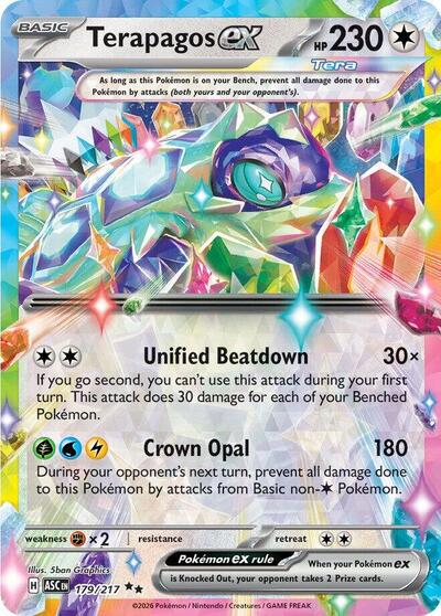 Terapagos ex Holofoil ASC #179/217 (Near Mint Double Rare) Pokemon: ME: Ascended Heroes