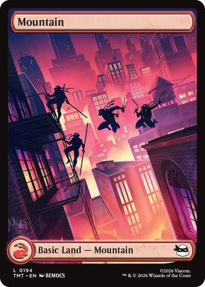 Mountain 0194 TMT #194 (Near Mint Land) Magic: The Gathering: Teenage Mutant Ninja Turtles