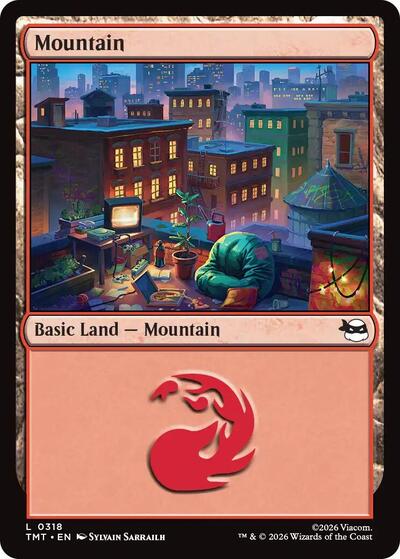 Mountain 0318 TMT #318 (Near Mint Land) Magic: The Gathering: Teenage Mutant Ninja Turtles