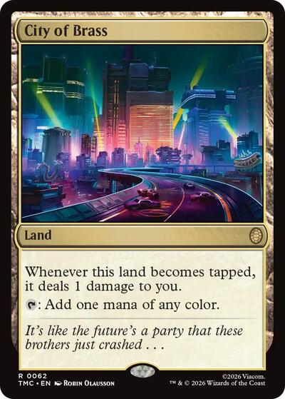 City of Brass TMC #62 (Near Mint Rare) Magic: The Gathering: Commander: Teenage Mutant Ninja Turtles