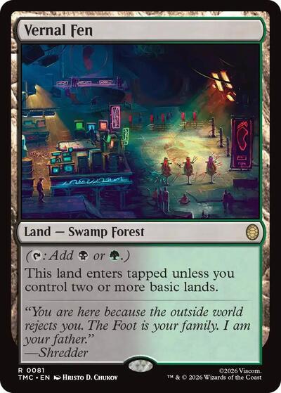 Vernal Fen TMC #81 (Near Mint Rare) Magic: The Gathering: Commander: Teenage Mutant Ninja Turtles