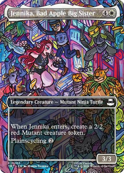 Jennika Bad Apple Big Sister Borderless TMT #203 (Near Mint Common) Magic: The Gathering: Teenage Mutant Ninja Turtles