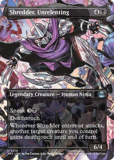 Shredder Unrelenting Borderless TMT #210 (Near Mint Uncommon) Magic: The Gathering: Teenage Mutant Ninja Turtles