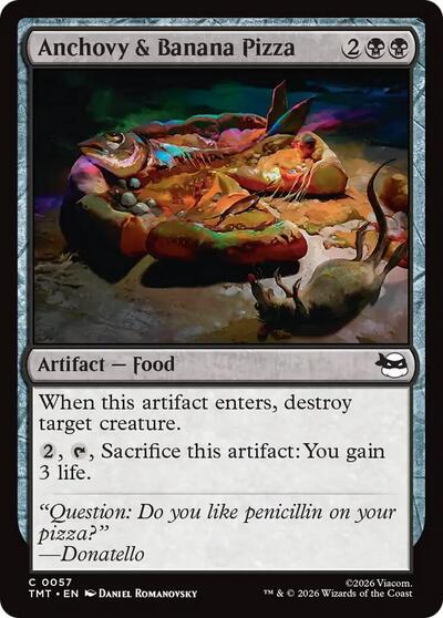 Anchovy and Banana Pizza TMT #57 (Near Mint Common) Magic: The Gathering: Teenage Mutant Ninja Turtles