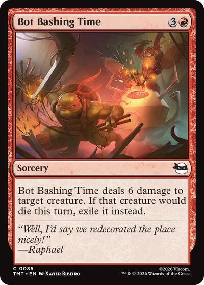 Bot Bashing Time TMT #85 (Near Mint Common) Magic: The Gathering: Teenage Mutant Ninja Turtles