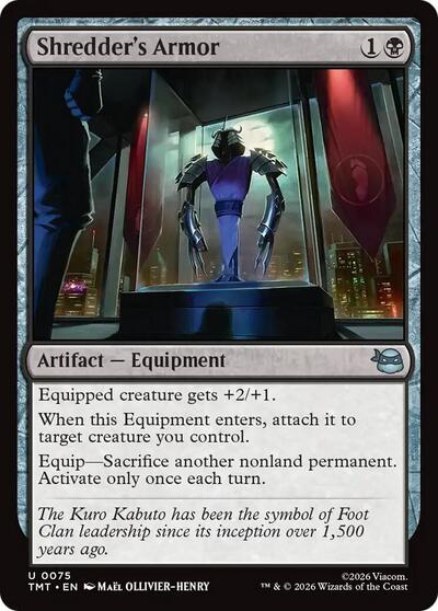 Shredders Armor TMT #75 (Near Mint Uncommon) Magic: The Gathering: Teenage Mutant Ninja Turtles