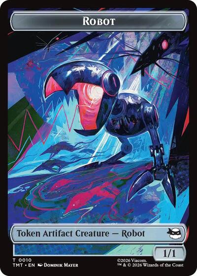Robot Mutagen Double Sided Token TMT #10 // 9 (Near Mint T) Magic: The Gathering: Teenage Mutant Ninja Turtles