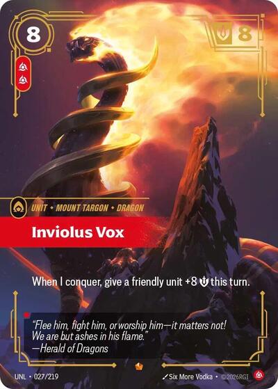 Inviolus Vox Foil UNL #027/219 (Near Mint Epic) Riftbound: League of Legends Trading Card Game: Unleashed