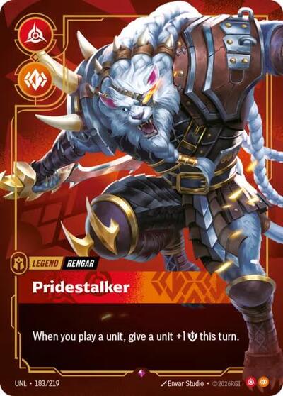 Rengar - Pridestalker Foil UNL #183/219 (Near Mint Rare) Riftbound: League of Legends Trading Card Game: Unleashed
