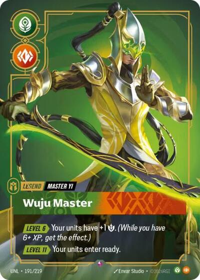 Master Yi - Wuju Master Foil UNL #191/219 (Near Mint Rare) Riftbound: League of Legends Trading Card Game: Unleashed