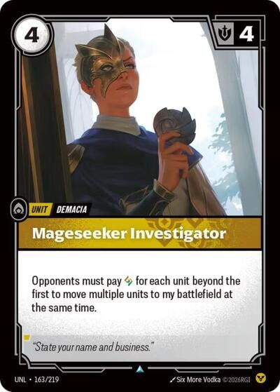 Mageseeker Investigator Unleashed UNL #163/219 (Uncommon) Riftbound: League of Legends Trading Card Game: