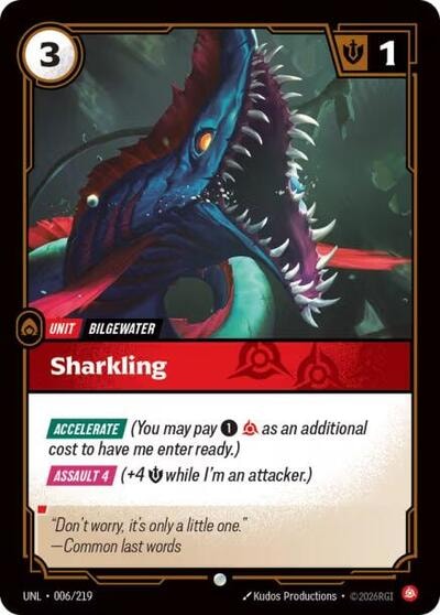 Sharkling Unleashed UNL #006/219 (Common) Riftbound: League of Legends Trading Card Game: