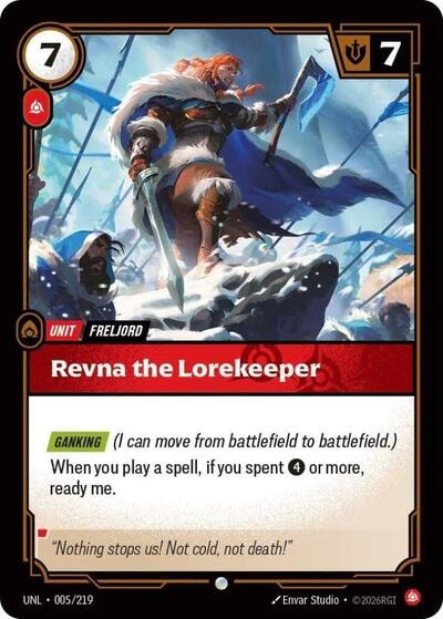 Revna the Lorekeeper Foil UNL #005/219 (Near Mint Common) Riftbound: League of Legends Trading Card Game: Unleashed