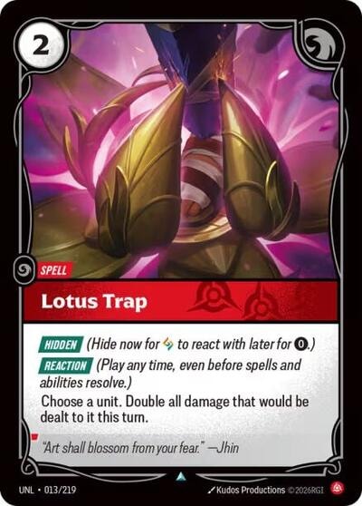 Lotus Trap Unleashed UNL #013/219 (Uncommon) Riftbound: League of Legends Trading Card Game: