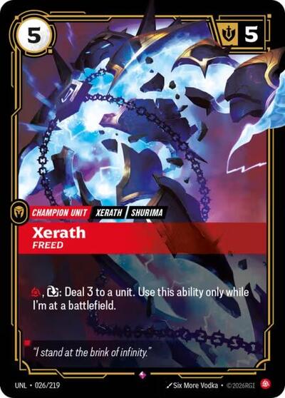 Xerath - Freed Foil UNL #026/219 (Near Mint Rare) Riftbound: League of Legends Trading Card Game: Unleashed