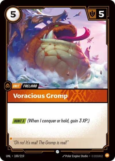 Voracious Gromp Foil UNL #100/219 (Near Mint Common) Riftbound: League of Legends Trading Card Game: Unleashed