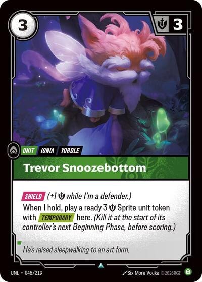 Trevor Snoozebottom Foil UNL #048/219 (Near Mint Uncommon) Riftbound: League of Legends Trading Card Game: Unleashed