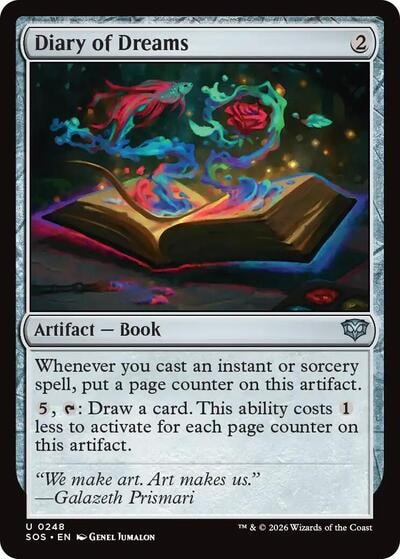 Diary of Dreams SOS #248 (Near Mint Uncommon) Magic: The Gathering: Secrets of Strixhaven