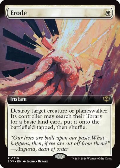 Erode Extended Art Foil SOS #310 (Near Mint Rare) Magic: The Gathering: Secrets of Strixhaven